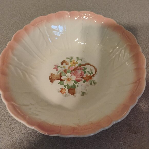 Salem China Vintage Needlepoint Floral Pattern Small Bowl - Picture 1 of 5